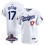 Los Angeles Dodgers #17 Shohei Ohtani White 2024 World Series Champions Home Limited Stitched Jersey