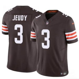 Cleveland Browns #3 Jerry Jeudy Brown 2023 F.U.S.E. Vapor Limited Stitched Jersey
