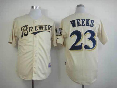 Brewers #23 Rickie Weeks Cream YOUniform Cool Base Stitched Jersey