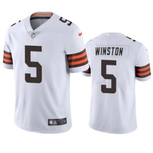 Cleveland Browns #5 Jameis Winston White Vapor Limited Stitched Jersey