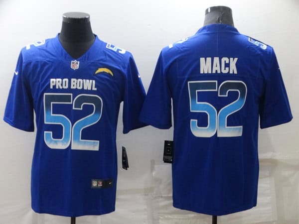 Los Angeles Chargers #52 Khalil Mack Royal Pro Bowl Stitched Jersey