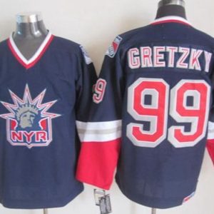 Rangers #99 Wayne Gretzky Navy Blue CCM Statue Of Liberty Stitched Jersey