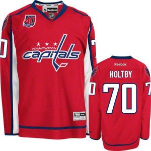 Capitals #70 Braden Holtby Red 40th Anniversary Stitched Jersey