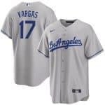 Los Angeles Dodgers #17 Miguel Vargas Gray Cool Base Stitched Jersey