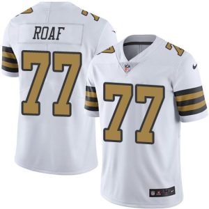 Saints #77 Willie Roaf White Stitched Limited Rush Nike Jersey