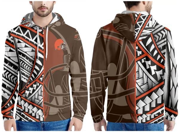 Cleveland Browns Brown Orange White Pullover Hoodie