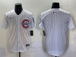Chicago Cubs Blank White Pinstripe 2nd Alternate Limited Stitched Jersey