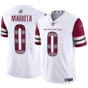 Washington Commanders #0 Marcus Mariota White Vapor Limited Stitched Jersey