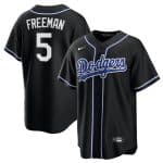 Los Angeles Dodgers #5 Freddie Freeman Black Lights Out Limited Stitched Jersey