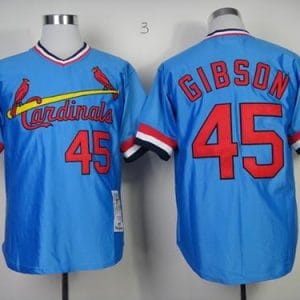 Mitchell And Ness Cardinals #45 Bob Gibson Blue Throwback Stitched Jersey