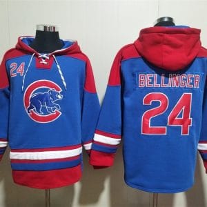 Chicago Cubs #24 Cody Bellinger Royal Red Ageless Must-Have Lace-Up Pullover Hoodie