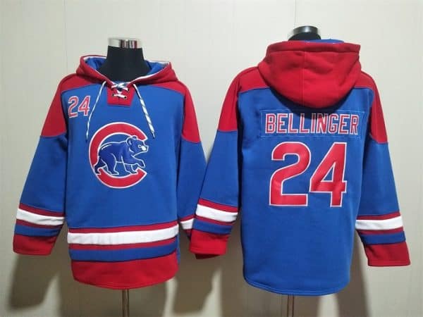 Chicago Cubs #24 Cody Bellinger Royal Red Ageless Must-Have Lace-Up Pullover Hoodie