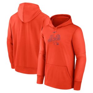 New York Mets Orange Collection Practice Performance Pullover Hoodie