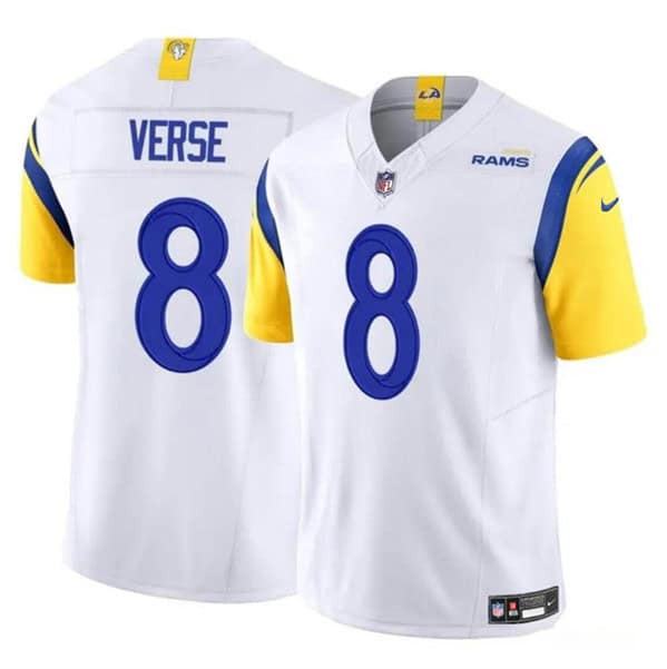 Los Angeles Rams #8 Jared Verse White 2024 Draft F.U.S.E. Vapor Untouchable Stitched Jersey