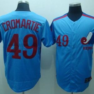 Mitchell And Ness Expos #49 Warren Cromartie Blue Stitched Throwback Jersey