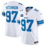 Detroit Lions #97 Aidan Hutchinson White 2025 F.U.S.E. With 2-Star C Patch Vapor Limited Stitched Game Jersey