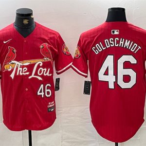 St. Louis Cardinals #46 Paul Goldschmidt Red 2024 City Connect Stitched Jersey