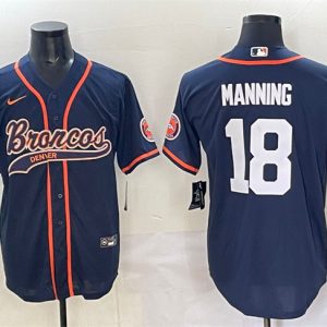 Denver Broncos #18 Peyton Manning Navy Cool Base Stitched Jersey