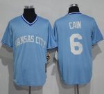 Royals #6 Lorenzo Cain Light Blue Cooperstown Stitched Jersey