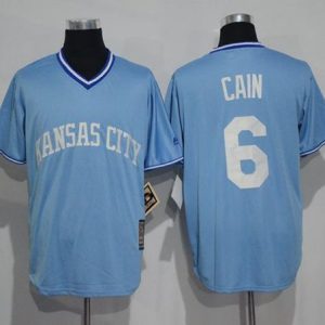 Royals #6 Lorenzo Cain Light Blue Cooperstown Stitched Jersey
