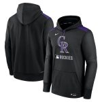 Colorado Rockies Black Collection Performance Pullover Hoodie