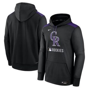 Colorado Rockies Black Collection Performance Pullover Hoodie