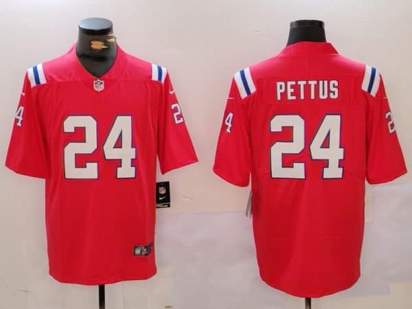 New England Patriots #24 Dell Pettus Red Vapor Limited Stitched Jersey