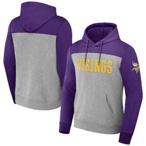 Minnesota Vikings X Darius Rucker Collection Heather Gray Color Blocked Pullover Hoodie