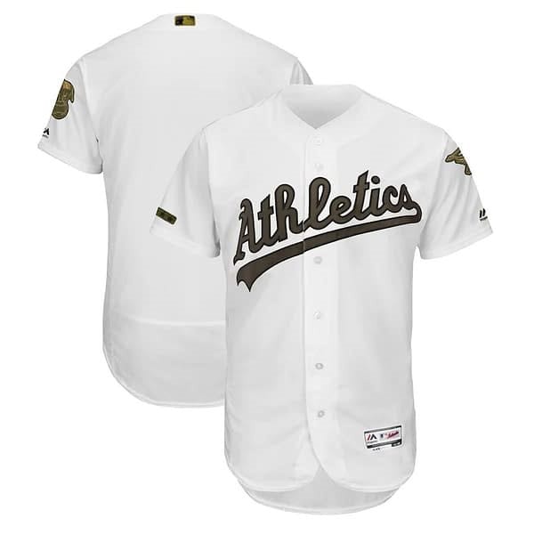Oakland Athletics White Flex Base Stitched Jersey