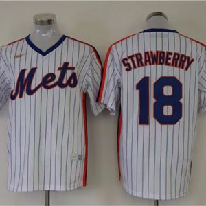 New York Mets #18 Darryl Strawberry White Stitched Jersey