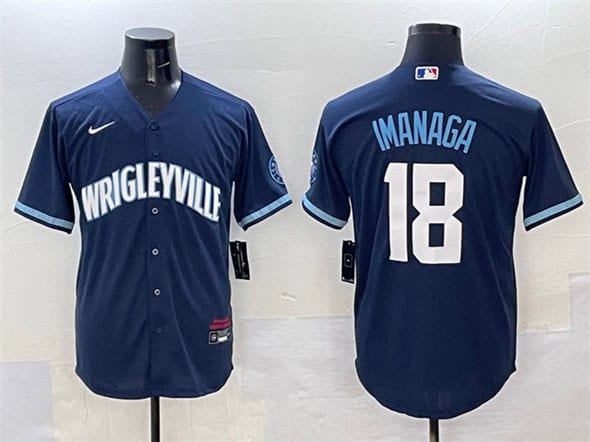 Chicago Cubs #18 Shota Imanaga Navy City Connect Stitched Jersey