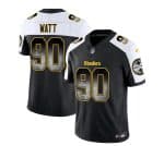 Pittsburgh Steelers #90 T.J. Watt Black White 2023 F.U.S.E. Smoke Vapor Untouchable Limited Stitched Jersey