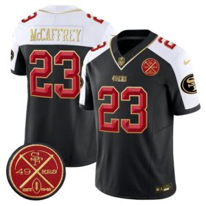 San Francisco 49ers #23 Christian McCaffrey Black Alternate F.U.S.E. Est.1946 Patch Vapor Limited Stitched Jersey