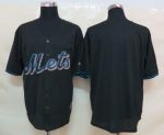 Mets Blank Black Fashion Stitched Jersey