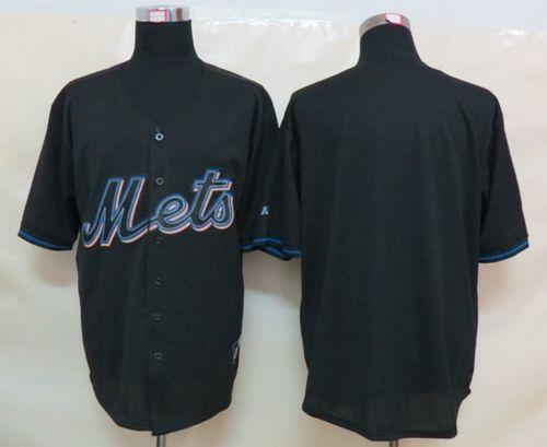 Mets Blank Black Fashion Stitched Jersey