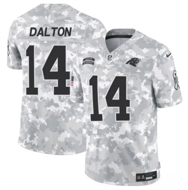 Carolina Panthers #14 Andy Dalton Arctic Camo 2024 F.U.S.E. Salute To Service Limited Stitched Jersey