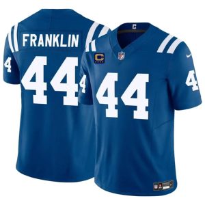 Indianapolis Colts #44 Zaire Franklin Blue 2024 F.U.S.E. With 4-Star C Patch Vapor Limited Stitched Jersey