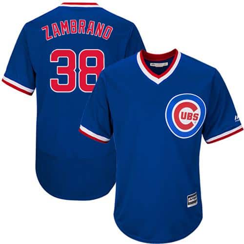 Cubs #38 Carlos Zambrano Blue Flexbase Authentic Collection Cooperstown Stitched Jersey