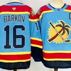 Florida Panthers #16 Aleksander Barkov Blue 2024-25 Reverse Retro With C Patch Stitched Jersey