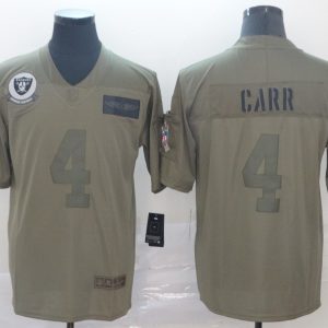 Raiders #4 Derek Carr 2019 Camo Salute To Service Limited Stitched Jersey.