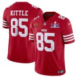San Francisco 49ers #85 George Kittle Red 2024 F.U.S.E. Super Bowl LVIII Patch And 4-Star C Patch Vapor Untouchable Limited Stitched Jersey