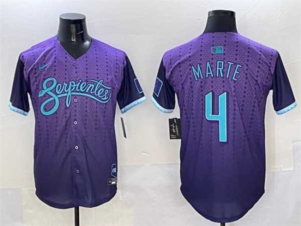 Arizona Diamondbacks #4 Ketel Marte Purple 2025 City Connect Limited Stitched Jersey