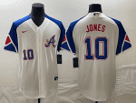 Atlanta Braves #10 Chipper Jones White 2023 City Connect Cool Base With Patch Stitched Jersey