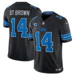 Detroit Lions #14 Amon-Ra St. Brown Black 2024 F.U.S.E. With 2-Star C Patch 2nd Alternate Vapor Limited Stitched Jersey