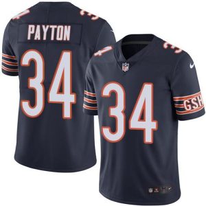 Bears #34 Walter Payton Navy Blue Stitched Limited Rush Nike Jersey