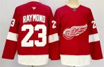 Detroit Red Wings #23 Lucas Raymond Red 2024-25 Home Stitched Jersey