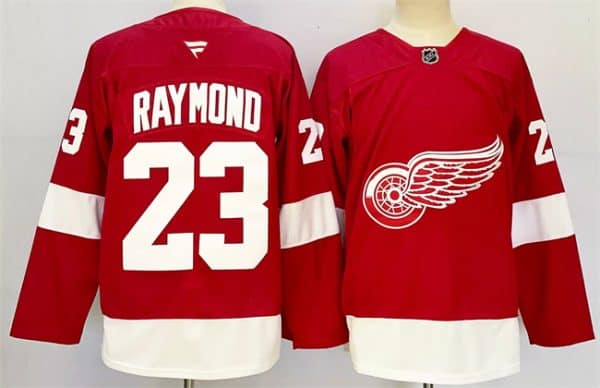 Detroit Red Wings #23 Lucas Raymond Red 2024-25 Home Stitched Jersey