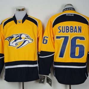 Predators #76 P.K Subban Yellow Home Stitched Jersey