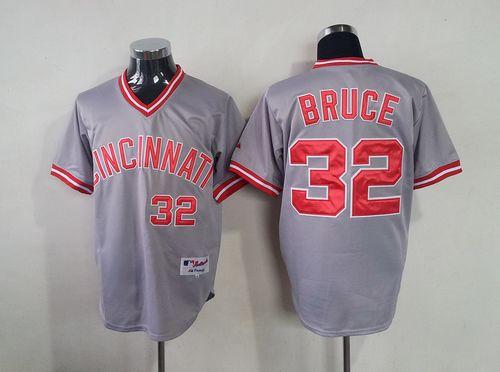 Reds #32 Jay Bruce Grey 1991 Turn Back The Clock Stitched Jersey