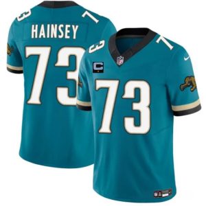 Jacksonville Jaguars #73 Robert Hainsey Teal 2025 F.U.S.E. With 1-Star C Patch Prowler Throwback Vapor Limited Stitched Jersey